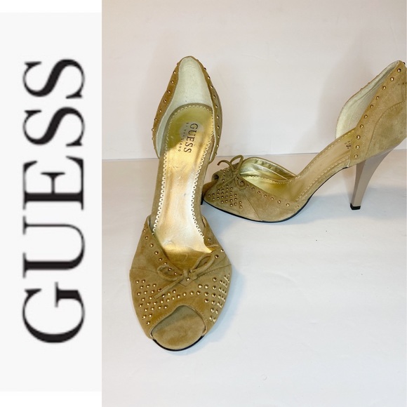Guess Shoes - Guess Studded Peep Toe Heels Size 8M